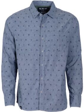 Ski the East Long Sleeve Button Down Shirt SZ L